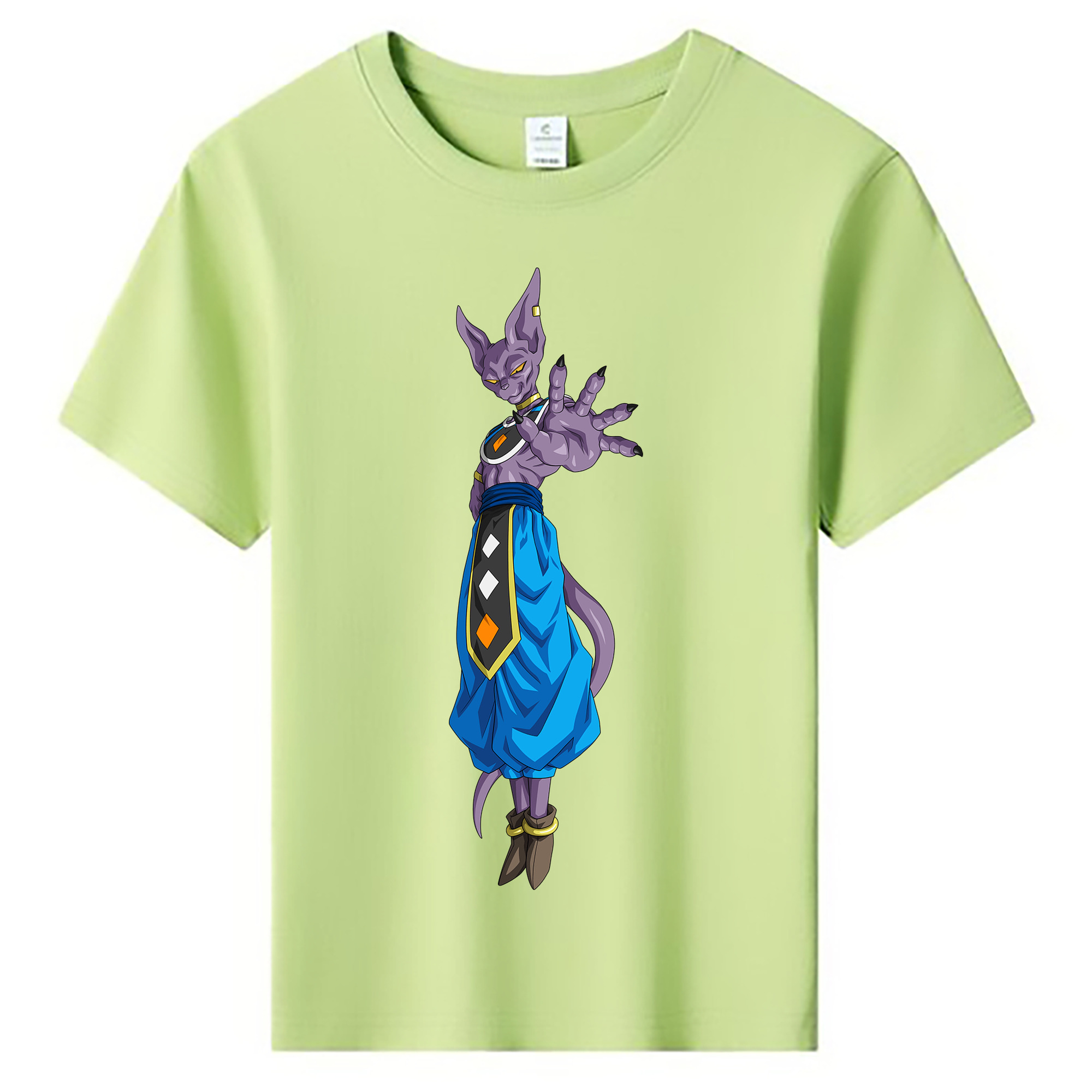 （画像用） ドラゴンボール ビルス 破壊神ビルス DRAGON BALL Beerus Birusu 綿100％キッズTシャツ（フロントプリント）